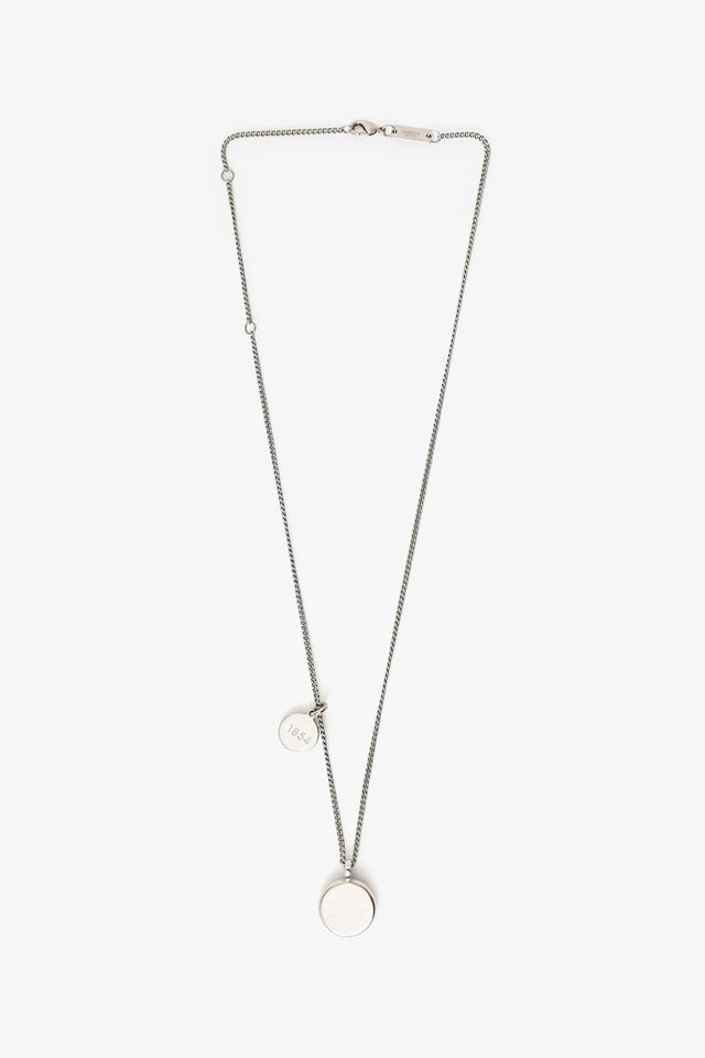 Louis Vuitton Silver Tone LV Horn Necklace