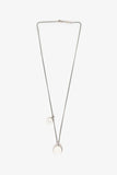 Louis Vuitton Silver Tone LV Horn Necklace