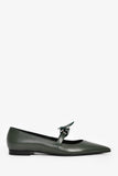 Hermes Green Leather Kelly Mary Jane Flats Size 38