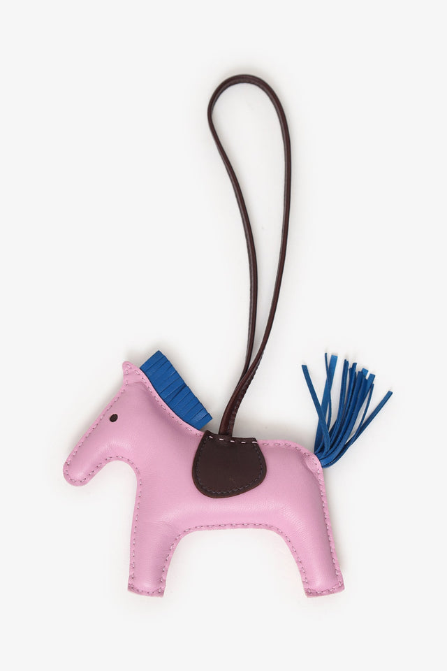 Hermes Pink/Blue Tricolour Milo Leather Rodeo GM Charm