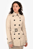 Burberry Cream Double Breasted Belted Short Trench Size 4