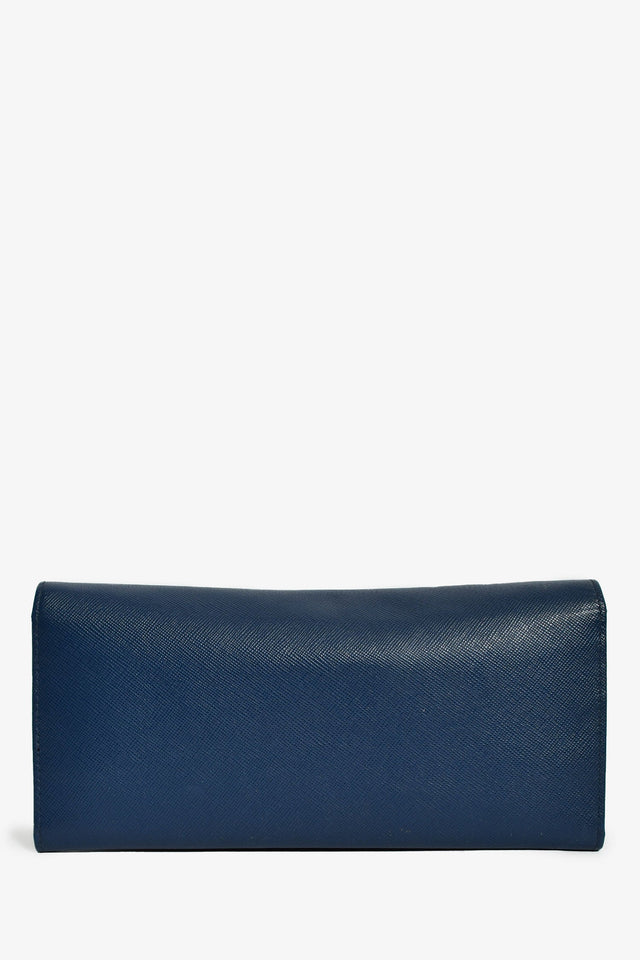 Prada Blue Saffiano Wallet On Chain