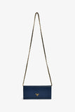 Prada Blue Saffiano Wallet On Chain