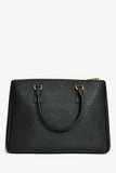 Prada Black Saffiano Leather Double Zip Tote