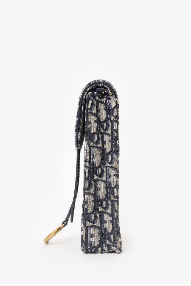 Christian Dior Blue Logo Saddle Pouch
