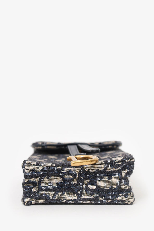 Christian Dior Blue Logo Saddle Pouch