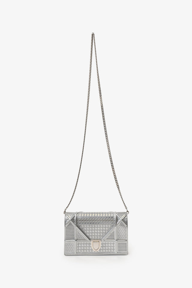 Christian Dior Silver Diorama Wallet on Chain