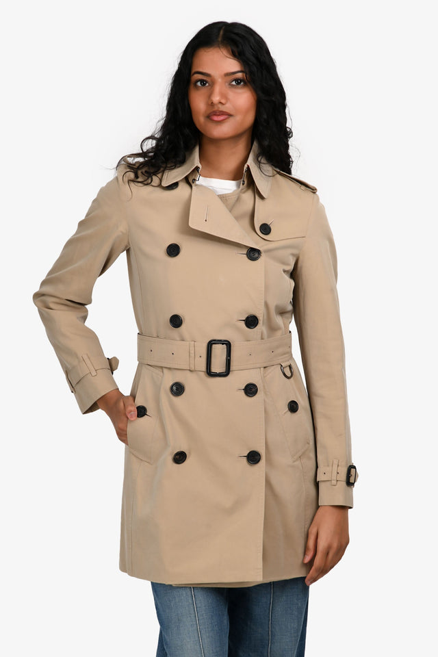 Burberry Beige Classic Mid-length Heritage Trench Coat Size 2 US