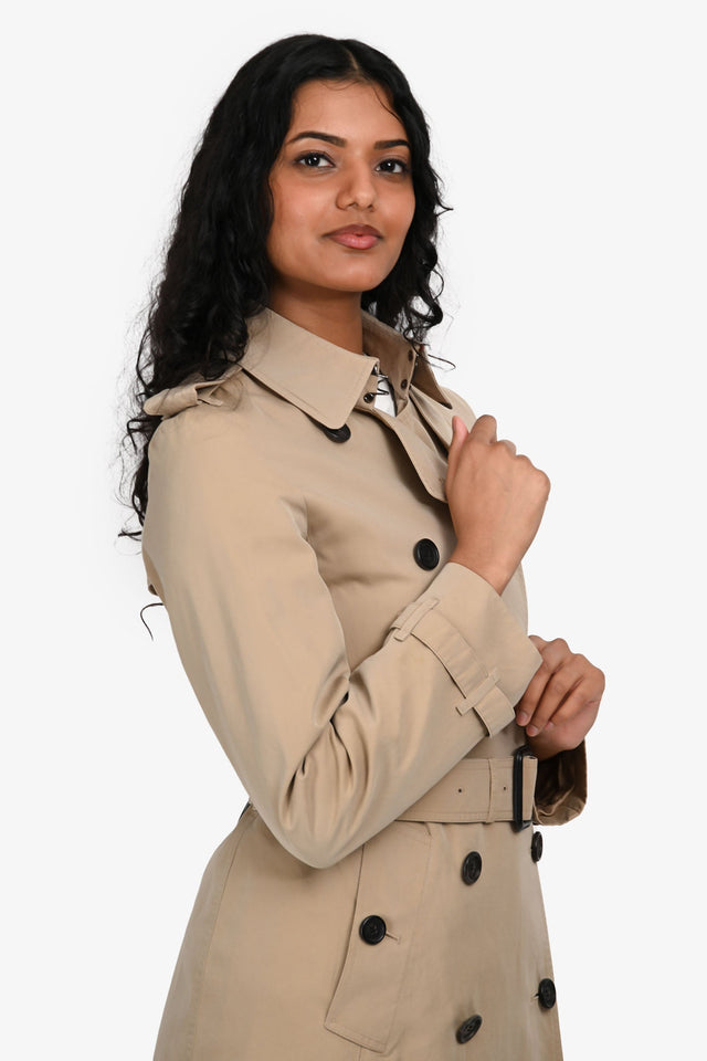 Burberry Beige Classic Mid-length Heritage Trench Coat Size 2 US