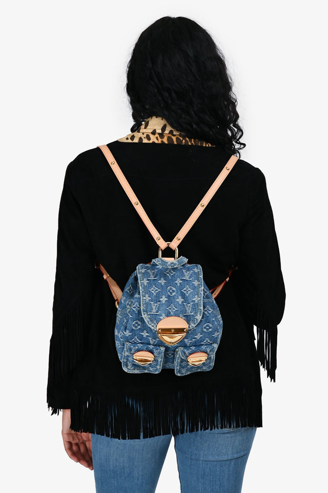 Louis Vuitton Blue Denim Monogram Mini Venice Backpack