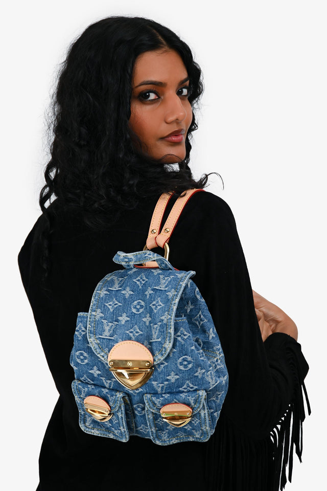 Louis Vuitton Blue Denim Monogram Mini Venice Backpack