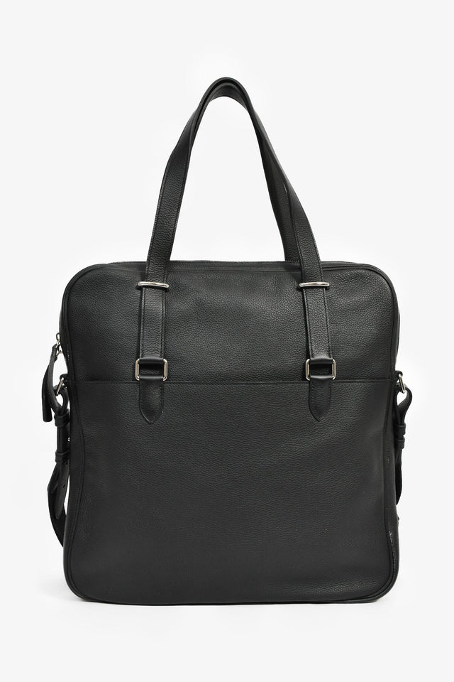 Hermes 2014 Black Evergrain Leather 'Hebdo' Messenger Bag