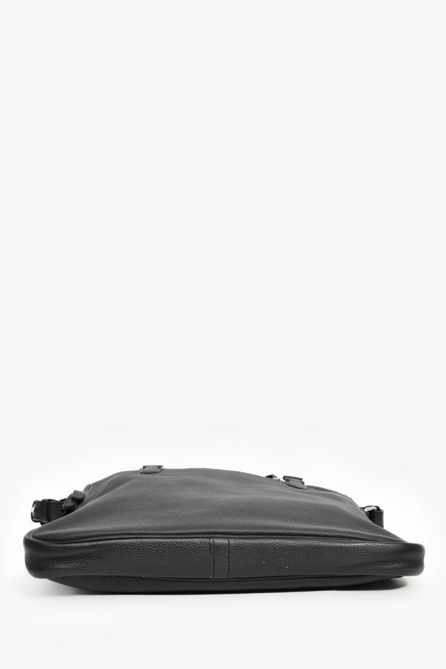 Hermes 2014 Black Evergrain Leather 'Hebdo' Messenger Bag