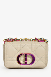 Christian Dior 2022 Grey Cannage Micro Caro Bag