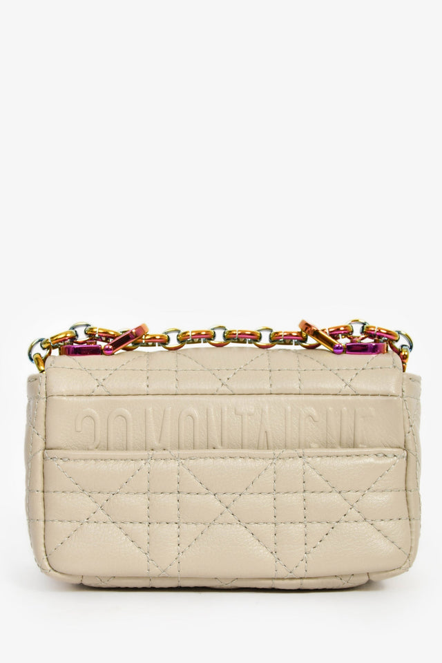 Christian Dior 2022 Grey Cannage Micro Caro Bag