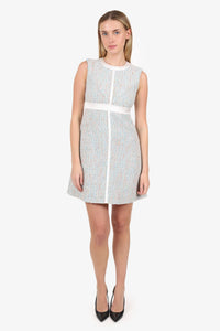 Louis Vuitton White/Multi Tweed Dress Size 34