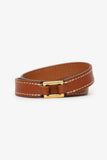 Hermes Brown Swift Leather Rivale Double Tour Bracelet