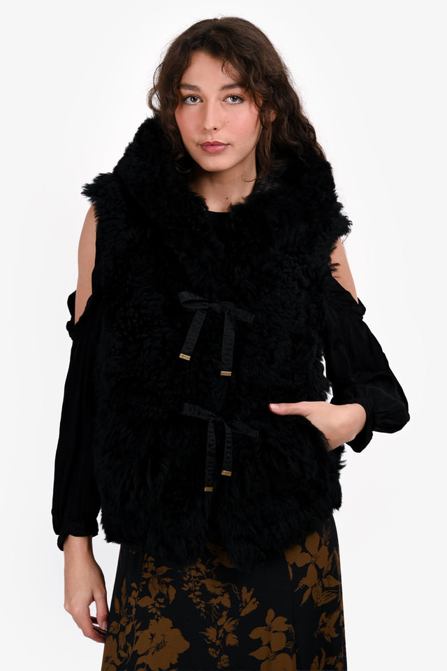 Louis Vuitton Sheepskin Logo Tie Vest Size 34