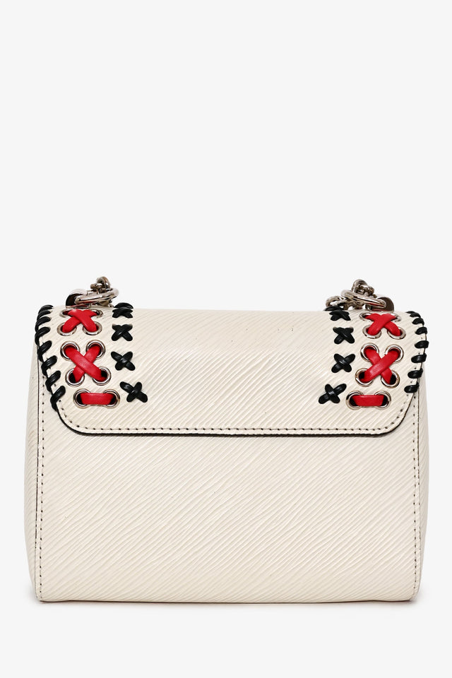 Louis Vuitton 2016 White Epi Leather Stitch Detail Twist Crossbody