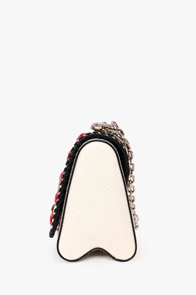 Louis Vuitton 2016 White Epi Leather Stitch Detail Twist Crossbody