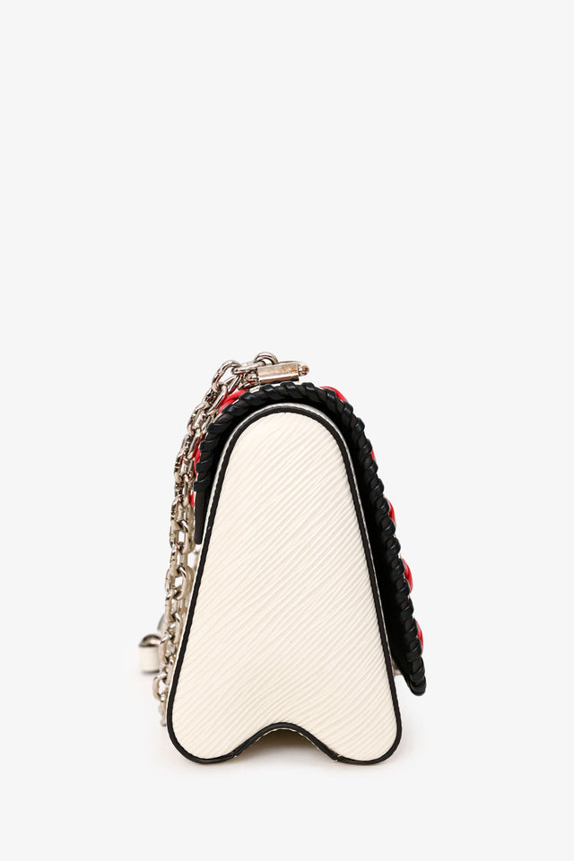 Louis Vuitton 2016 White Epi Leather Stitch Detail Twist Crossbody