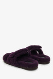 Hermes Purple Shearling Leather Chypre Sandals Size 36