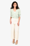 Hermes White Wool Patterned Pants Size 34
