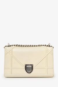 Christian Dior 2015 White Cannage Leather Mini Diorama Shoulder Bag