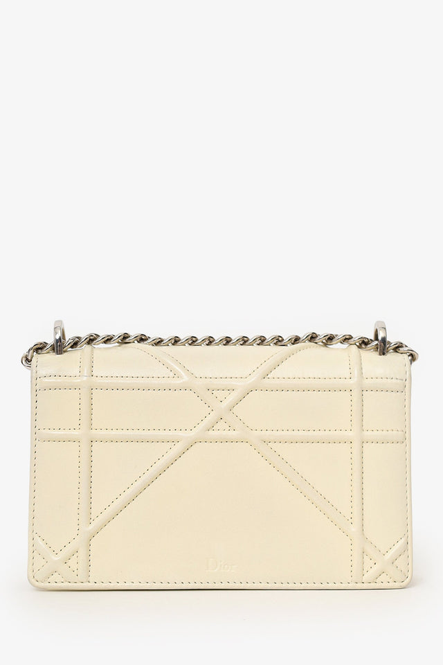 Christian Dior 2015 White Cannage Leather Mini Diorama Shoulder Bag