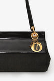 Christian Dior 1997 Vintage Dark Brown Patent/Nylon Cannage Shoulder Bag