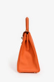 Hermes 2015 Orange Togo Leather Kelly 28 With Strap