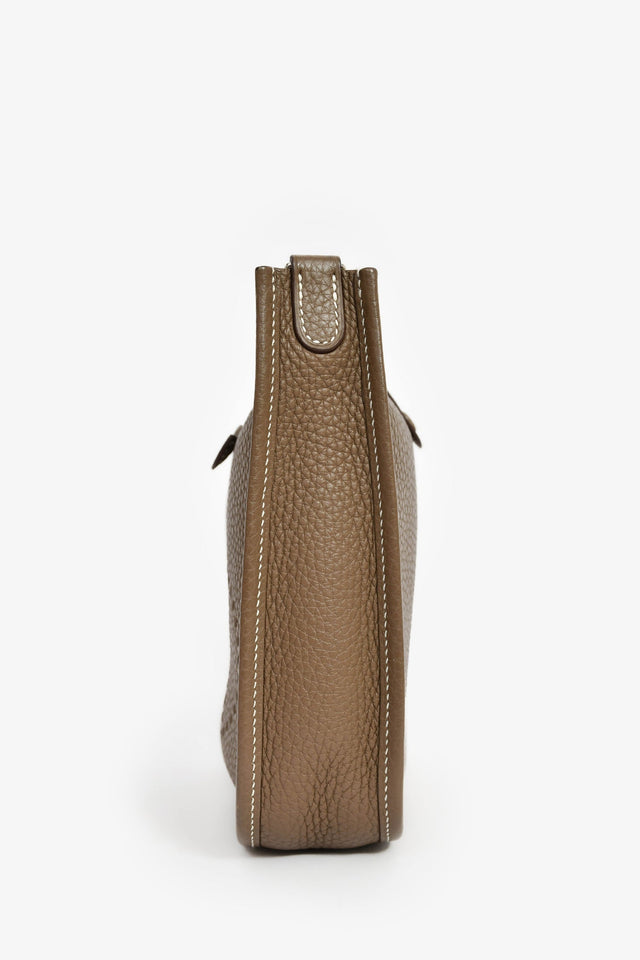 Hermes 2018 Taupe Clemence Leather Evelyne TPM