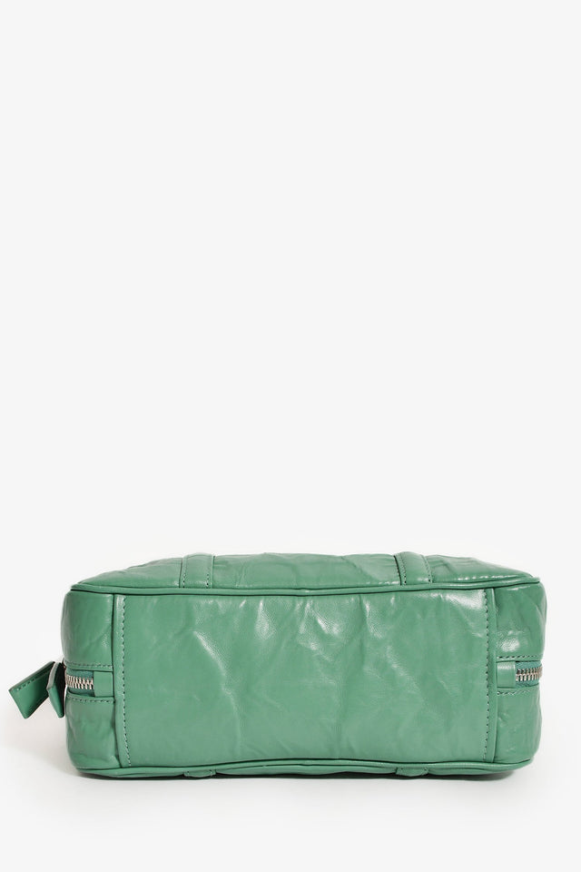 Prada Green Antique Nappa Leather Triangle Logo Top Handle
