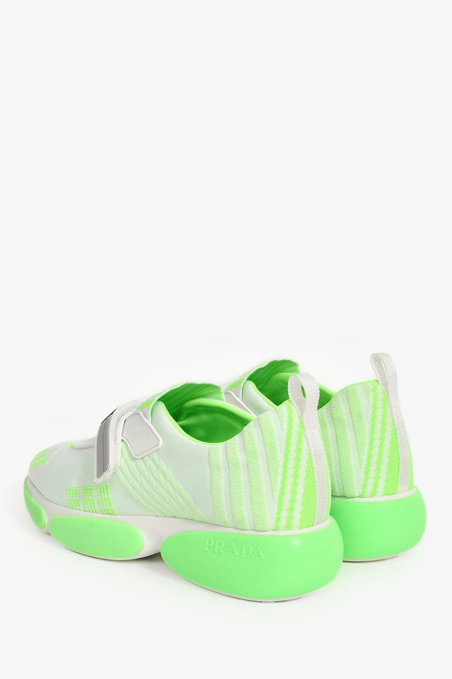 Prada White/Neon Green Cloudbust Sneakers Size 35.5