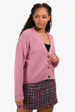 Hermes 2023 Pink Wool 'H' Buttoned igan Size 42