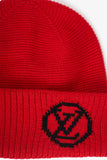Louis Vuitton Red Wool Knit 'LV' Hat