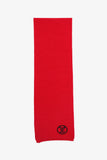 Louis Vuitton Red Wool Knit 'LV' Embroidered Scarf