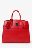 Louis Vuitton Red Leather 'City Steamer' Top Handle With Strap