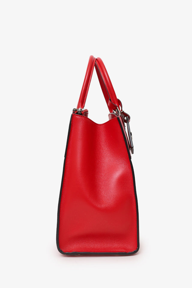 Louis Vuitton Red Leather 'City Steamer' Top Handle With Strap
