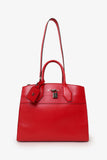 Louis Vuitton Red Leather 'City Steamer' Top Handle With Strap