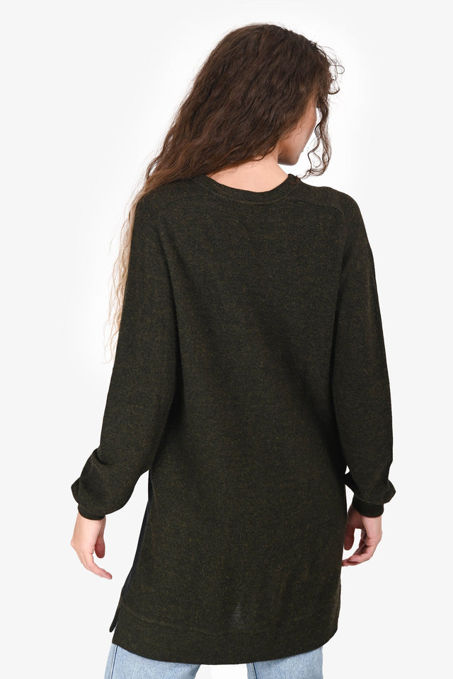 Hermes 2014 Olive Green Alpaca/Silk Sweater Size 38