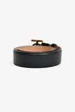 Burberry Black Leather TB Logo Belt Size S