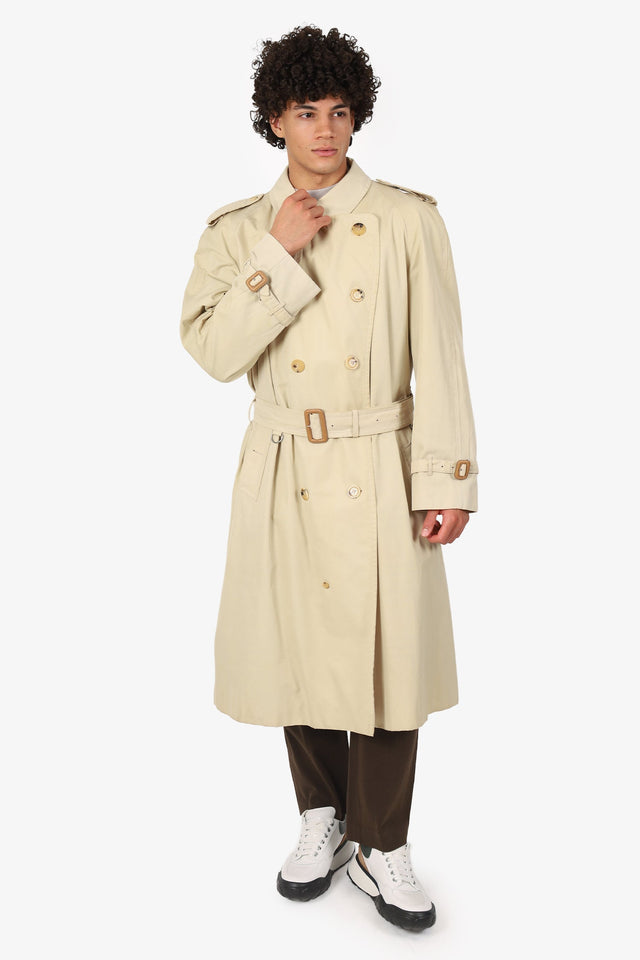 Burberry London Beige Long Trench Coat Size 54 Mens