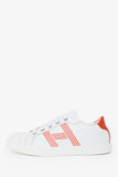 Hermes White/Orange Leather 'Avantage' Sneakers Size 37