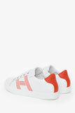 Hermes White/Orange Leather 'Avantage' Sneakers Size 37
