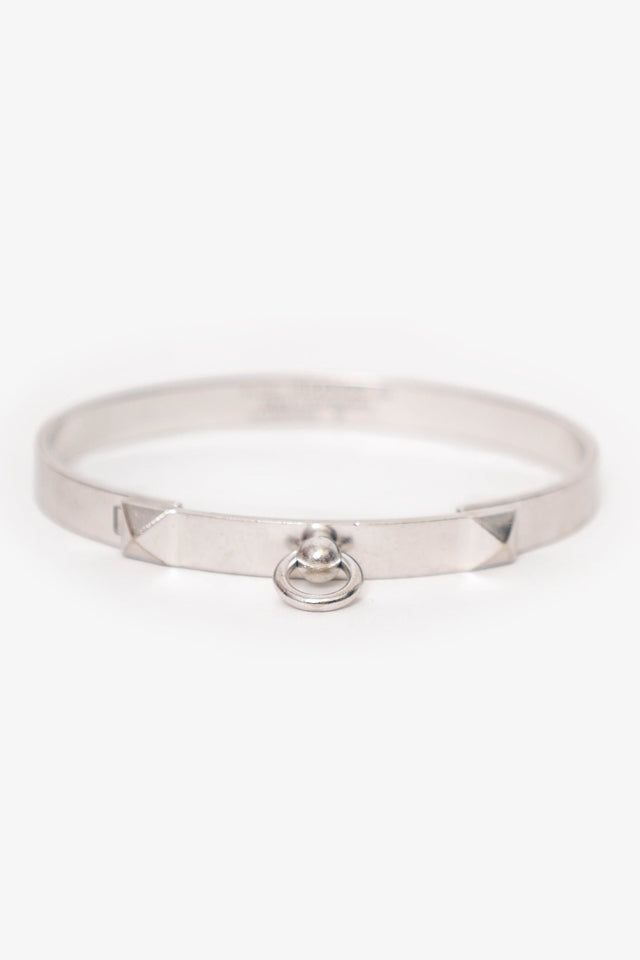 Hermes 18K White Gold Collier de Chien Bracelet