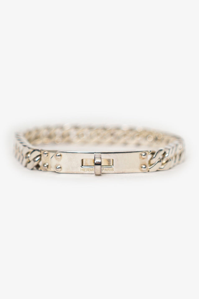 Hermes Sterling Silver Kelly Gourmette Bracelet Size XS