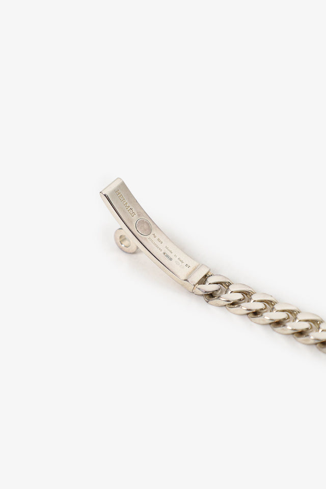 Hermes Sterling Silver Kelly Gourmette Bracelet Size XS