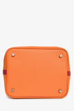 Hermes 2016 Orange Clemence Rouge Swift Bicolour Leather Picotin 22