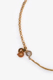 Christian Dior Vintage Gold Tone Metal Crystal Embellished Foliage Necklace